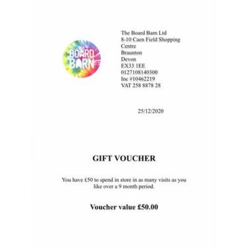 Board Barn Gift Voucher £25.00